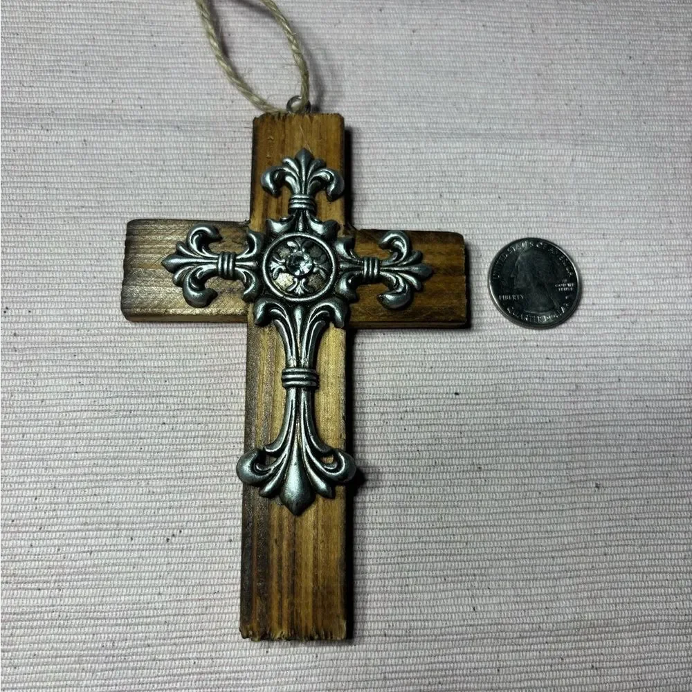 2 Elegant Wooden Crosses Home Wall Decor EPC See photos for size references!